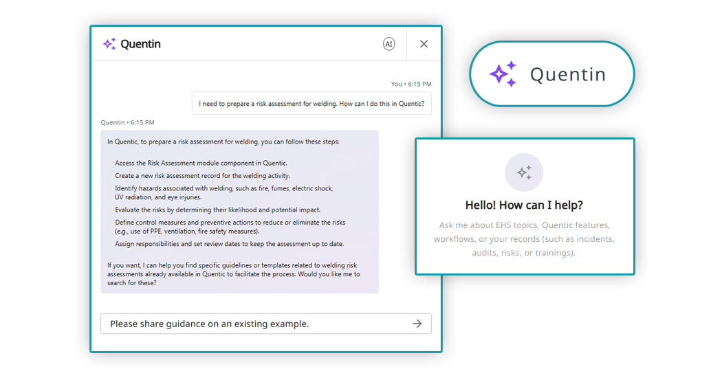 Preview Quentic AI Quentin assistant