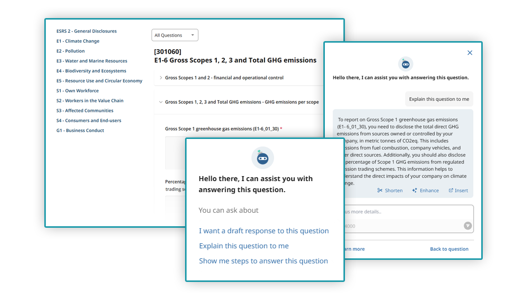 Preview Quentic AI sustainability reporting assistant